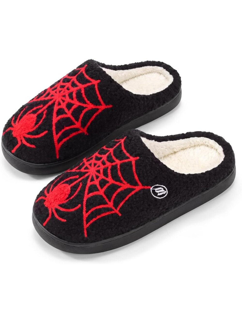 🎃Unisex Black Spider Memory Foam Fuzzy Non-Slip Cozy Plush Halloween Slippers